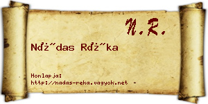 Nádas Réka névjegykártya